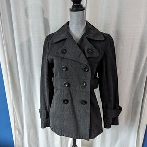 grey structured pea coat
